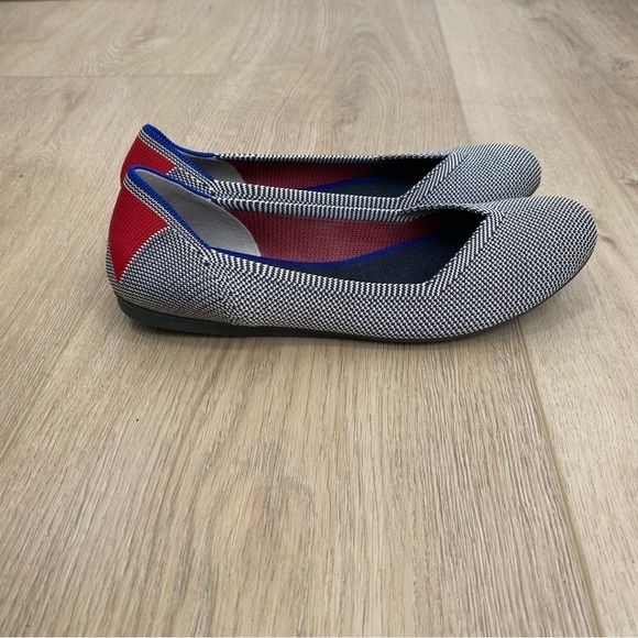 rothy’s Retired Rare Shale Cherry ribbon striped ballet flat - Picture 2 of 6